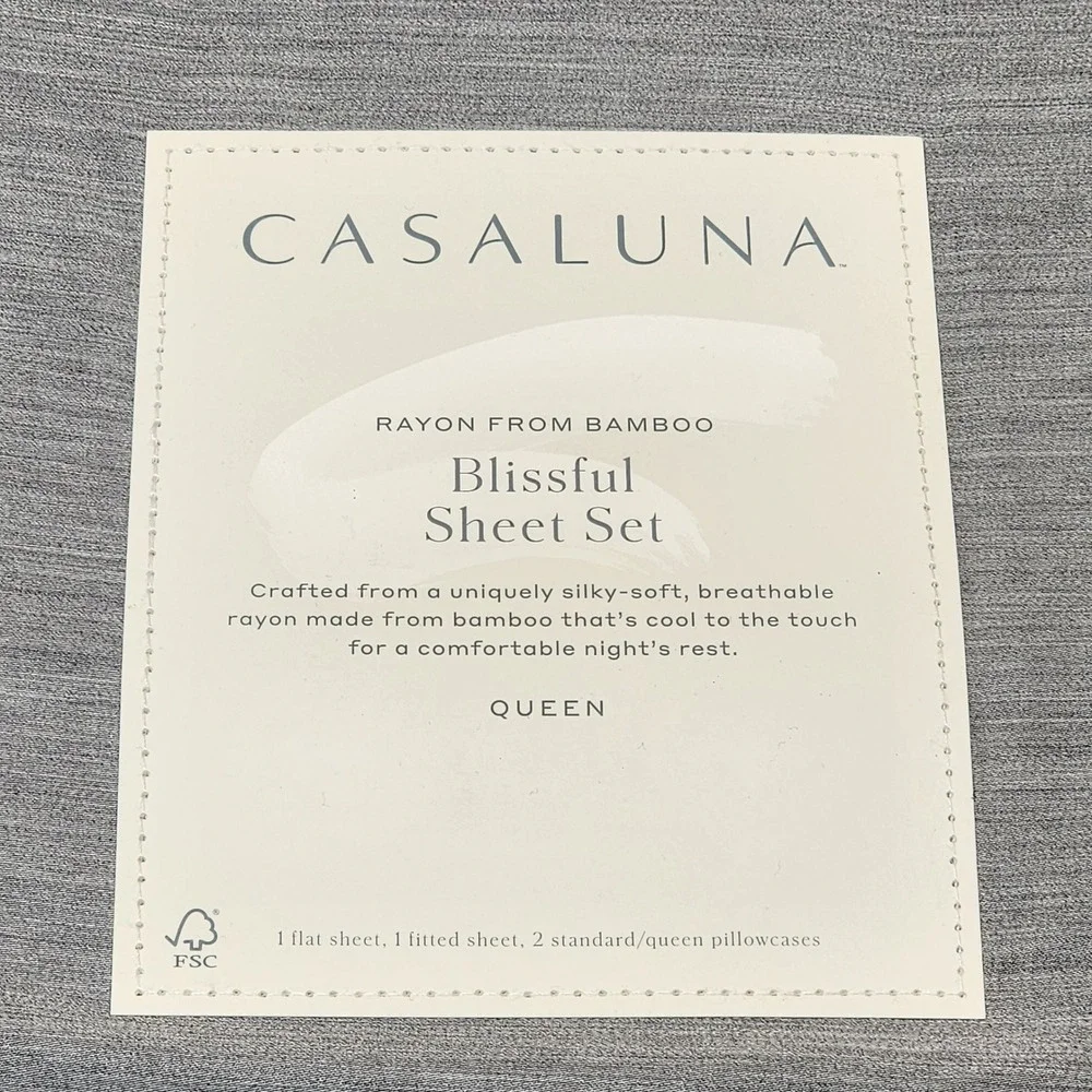 Casaluna‎ Blissful Sheet Set Queen Dark Gray Rayon from Bamboo 400TC 4pc New